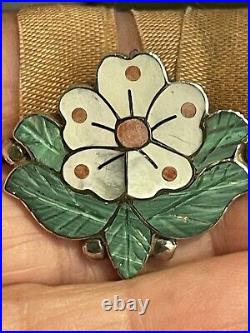 Vintage Native American Sonny Wallace-Zuni NM Flower Pendant/Pin