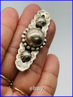 Vintage Native American Southwestern Concho Silver Bar Brooch Pin