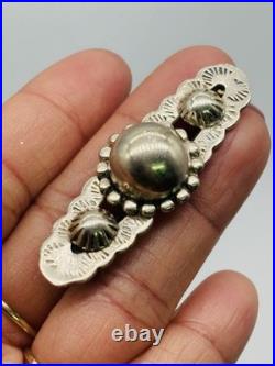 Vintage Native American Southwestern Concho Silver Bar Brooch Pin
