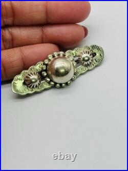 Vintage Native American Southwestern Concho Silver Bar Brooch Pin