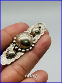 Vintage Native American Southwestern Concho Silver Bar Brooch Pin