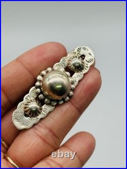 Vintage Native American Southwestern Concho Silver Bar Brooch Pin