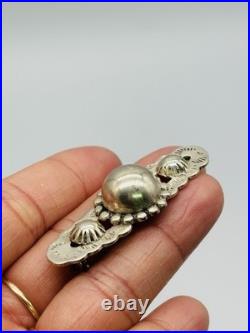 Vintage Native American Southwestern Concho Silver Bar Brooch Pin