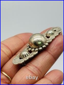 Vintage Native American Southwestern Concho Silver Bar Brooch Pin