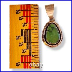 Vintage Native American Southwestern Green Turquoise Signed DB Pendant