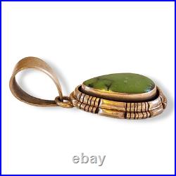 Vintage Native American Southwestern Green Turquoise Signed DB Pendant