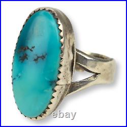 Vintage Native American Southwestern Sterling Silver 925 Turquoise Ring Size 10