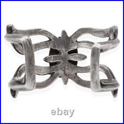 Vintage Native American Southwestern Sterling Silver Turquoise Cuff Bracelet