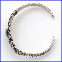Vintage Native American Southwestern Sterling Silver Turquoise Cuff Bracelet