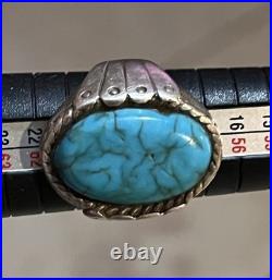 Vintage Native American Southwestern Turquoise Silver Ring