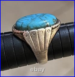 Vintage Native American Southwestern Turquoise Silver Ring