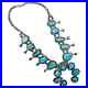 Vintage Native American Squash Blossom Turquoise Necklace