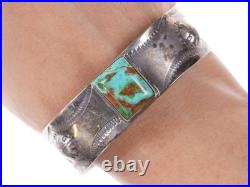 Vintage Native American Stamped sterling turquoise bracelet