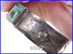 Vintage Native American Stamped sterling turquoise bracelet