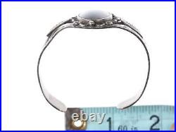 Vintage Native American Sterling Agate cuff bracelet
