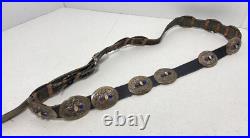 Vintage Native American Sterling CL Belt with white and Blue Stones