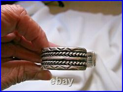 Vintage Native American Sterling Cuff Bracelet Classic Design & Hand Stamped