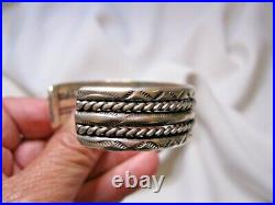 Vintage Native American Sterling Cuff Bracelet Classic Design & Hand Stamped