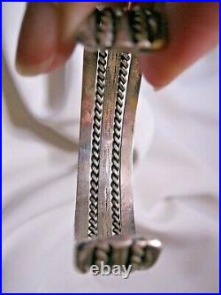 Vintage Native American Sterling Cuff Bracelet Classic Design & Hand Stamped