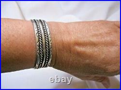 Vintage Native American Sterling Cuff Bracelet Classic Design & Hand Stamped