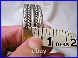 Vintage Native American Sterling Cuff Bracelet Classic Design & Hand Stamped