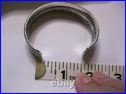 Vintage Native American Sterling Cuff Bracelet Classic Design & Hand Stamped