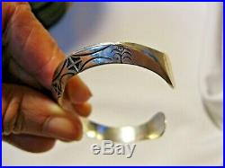 Vintage Native American Sterling Eddie Chee Carinated, Triangular Shaped Cuff