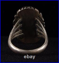 Vintage Native American Sterling Green Turquoise Ring 8.8gr