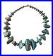 Vintage Native American Sterling & Large Chunky Turquoise Beaded Necklace