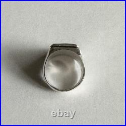 Vintage Native American Sterling Multicolor Inlay Onyx Zuni Ring 9.5 Pawn USA
