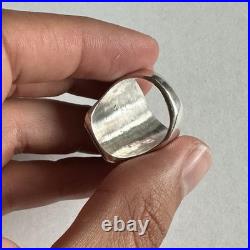 Vintage Native American Sterling Multicolor Inlay Onyx Zuni Ring 9.5 Pawn USA
