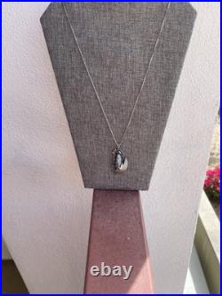 Vintage Native American Sterling Natural Orthoceras Fossil With22 Box Chain