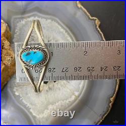 Vintage Native American Sterling Natural Turquoise Decorated Bracelet For Women
