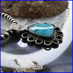 Vintage Native American Sterling Natural Turquoise Decorated Pendant For Women