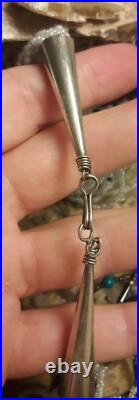 Vintage Native American Sterling Seed Beaded Multi Strand 30 Necklace Sterling
