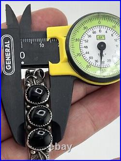 Vintage Native American Sterling Silver 925 Black Onyx Bracelet