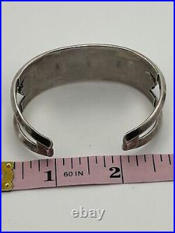 Vintage Native American Sterling Silver 925 Turquoise Cuff Bracelet