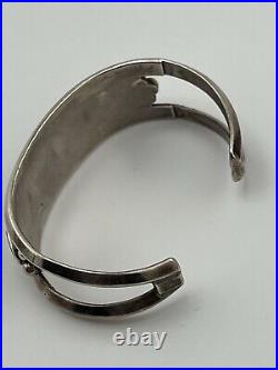 Vintage Native American Sterling Silver 925 Turquoise Cuff Bracelet
