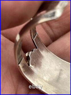 Vintage Native American Sterling Silver 925 Turquoise Cuff Bracelet