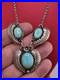 Vintage Native American Sterling Silver 925 Turquoise Necklace