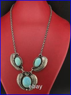 Vintage Native American Sterling Silver 925 Turquoise Necklace