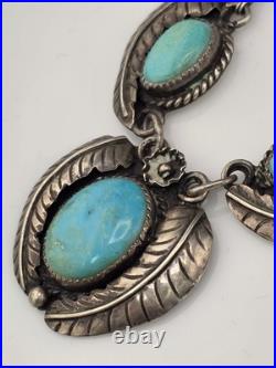 Vintage Native American Sterling Silver 925 Turquoise Necklace