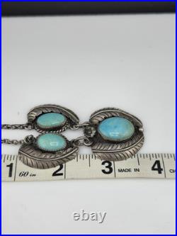 Vintage Native American Sterling Silver 925 Turquoise Necklace