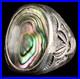Vintage Native American Sterling Silver Abalone Mother of Pearl Scroll 14.6gr