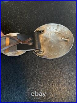 Vintage Native American Sterling Silver And Turquoise 14 Concho Belt
