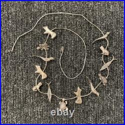 Vintage Native American Sterling Silver Animal Fetish Necklace 26