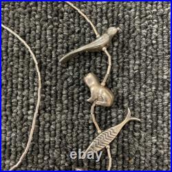 Vintage Native American Sterling Silver Animal Fetish Necklace 26
