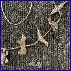 Vintage Native American Sterling Silver Animal Fetish Necklace 26