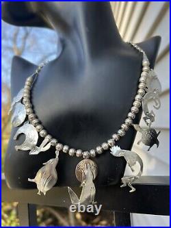 Vintage Native American Sterling Silver Animals Necklace