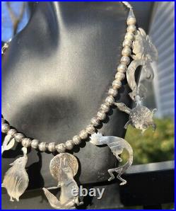 Vintage Native American Sterling Silver Animals Necklace
